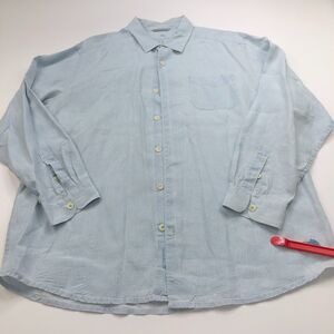 Tommy Bahama Relax XL Light Blue LINEN Button Long Sleeve Casual Shirt PLS READ